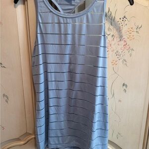 Athleta Blue Ribbed Sleeveless Tank Top